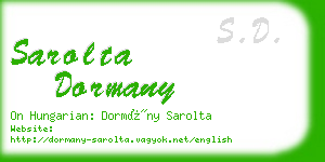 sarolta dormany business card